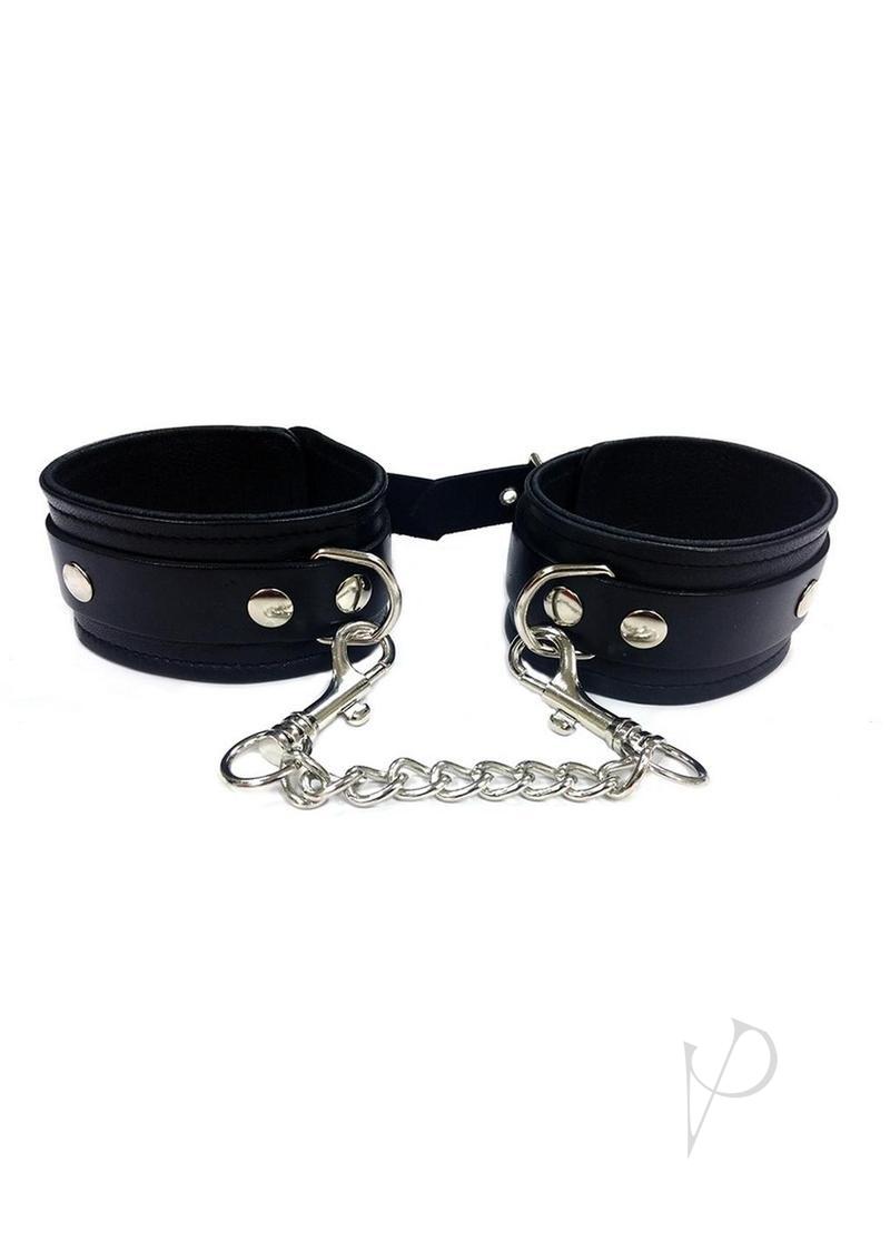 Rouge Plain Leather Adjustable Ankle Cuffs