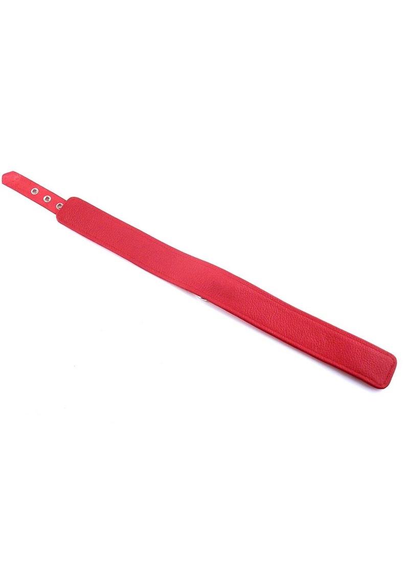 Rouge Plain Leather Adjustable Collar 1 Ring