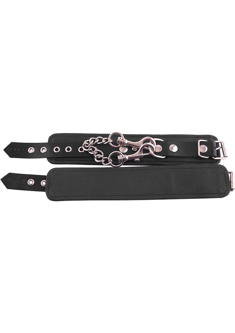Rouge Plain Leather Adjustable Wrist Cuffs