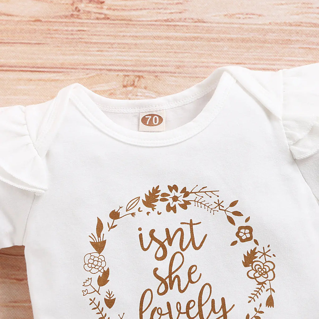 Girls' Summer Outfit 2023: Letter Bodysuit & Shorts Set