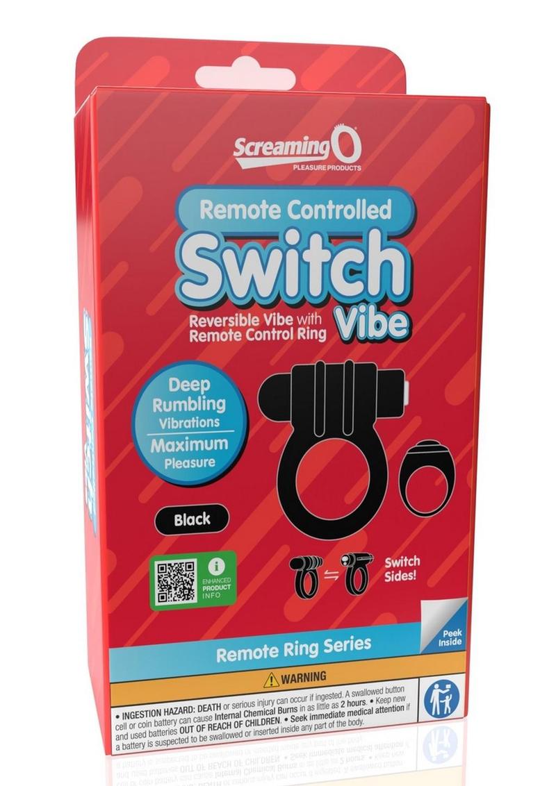 Screaming O Switch Remote Controlled Silicone Rechargeable Vibrating Ring