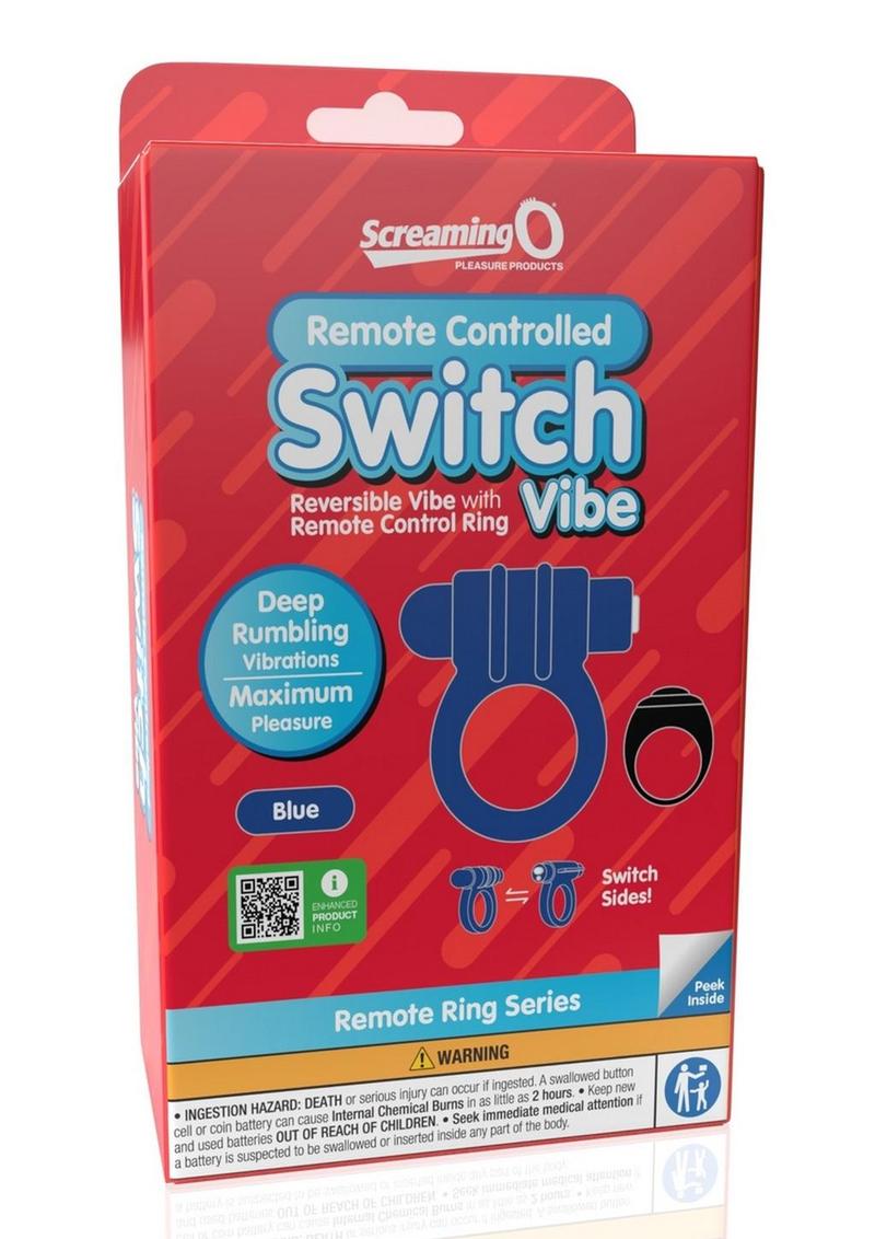 Screaming O Switch Remote Controlled Silicone Rechargeable Vibrating Ring