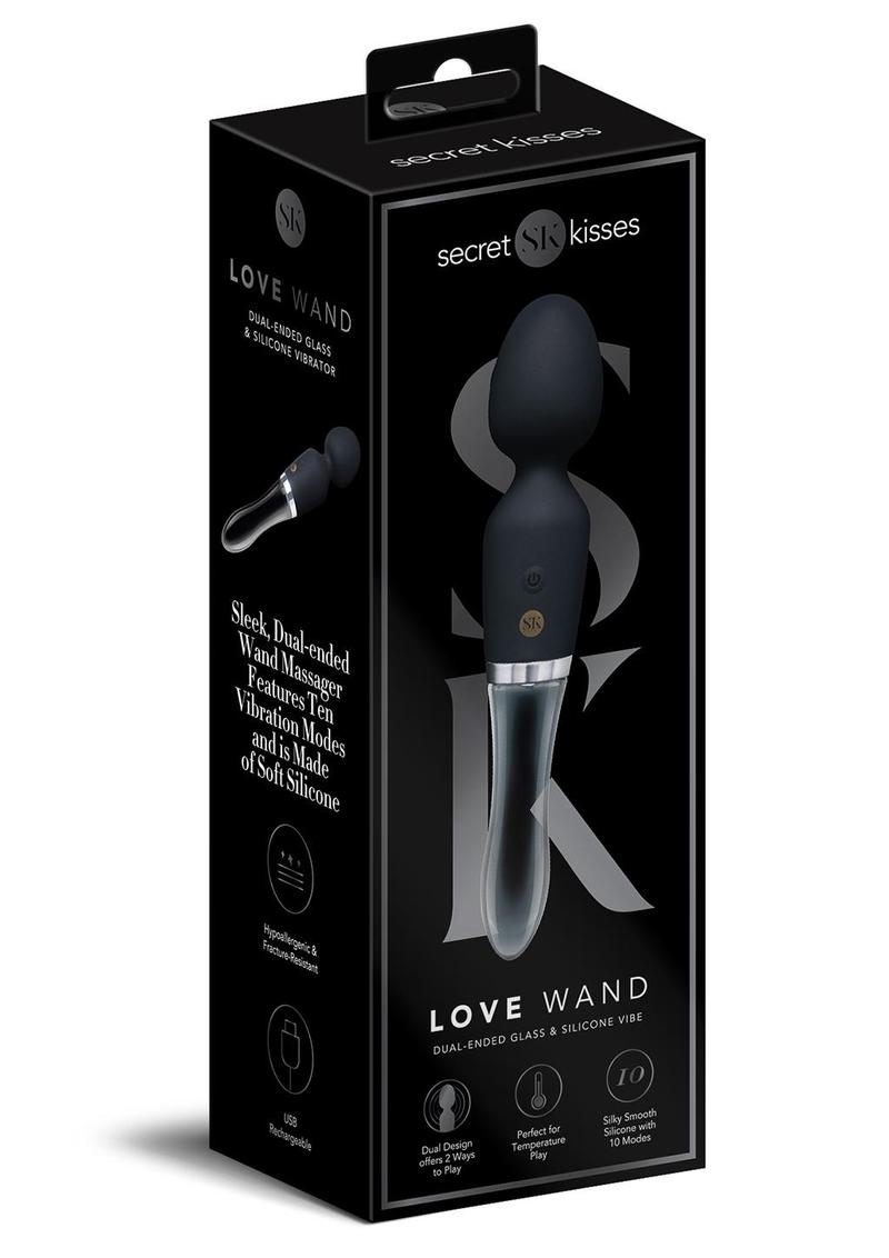 Secret Kisses Glass Black Magic Wand