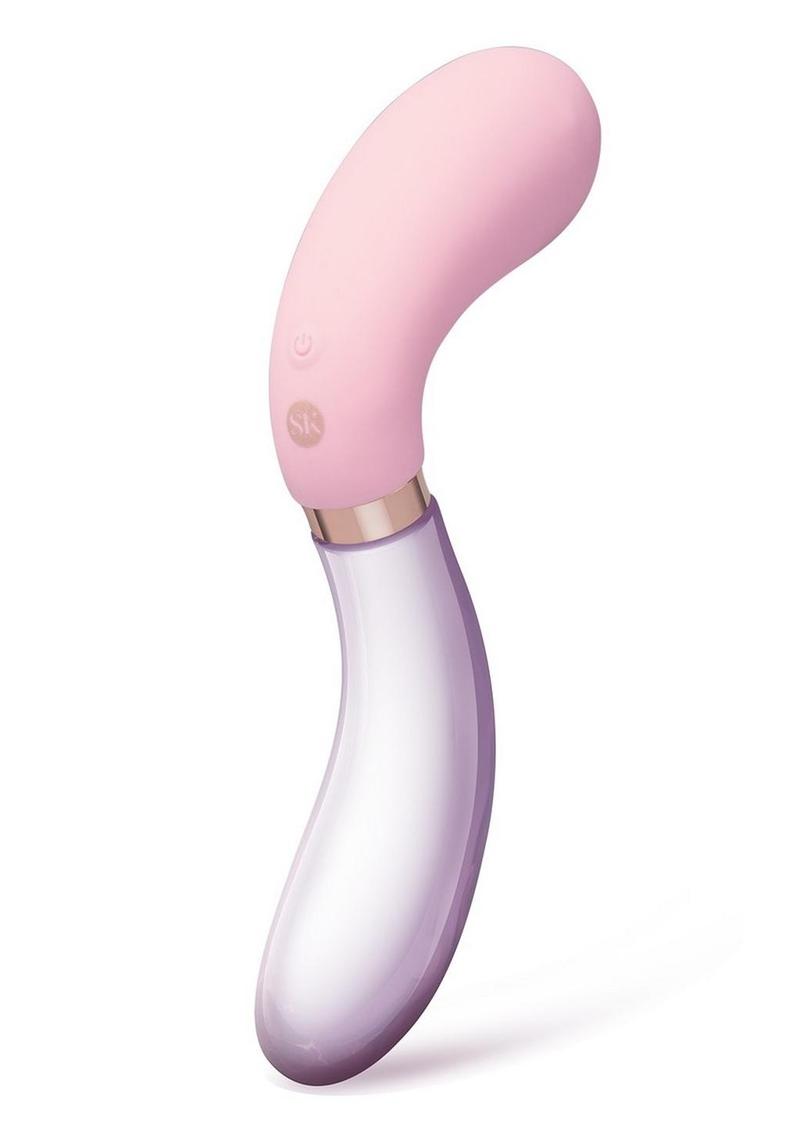 Secret Kisses Glass S Shape Rechargeable Silicone Dual End Vibrator