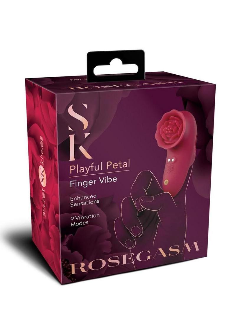 Secret Kisses Rosegasm Playful Petal Rechargeable Silicone Finger Vibrator