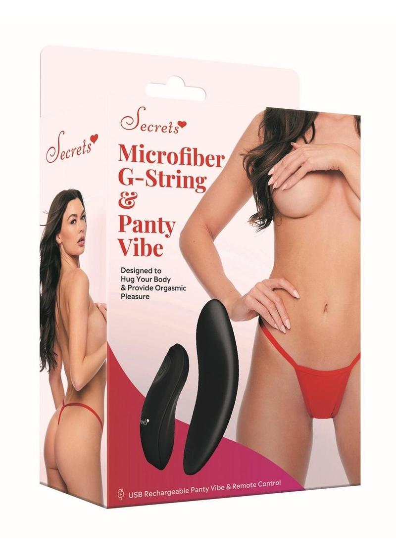 Secret Rechargeable Silicone Microfiber G-String and Panty Vibe with Remote Control