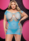 Sexy Fishnet and Lace Halter Dress