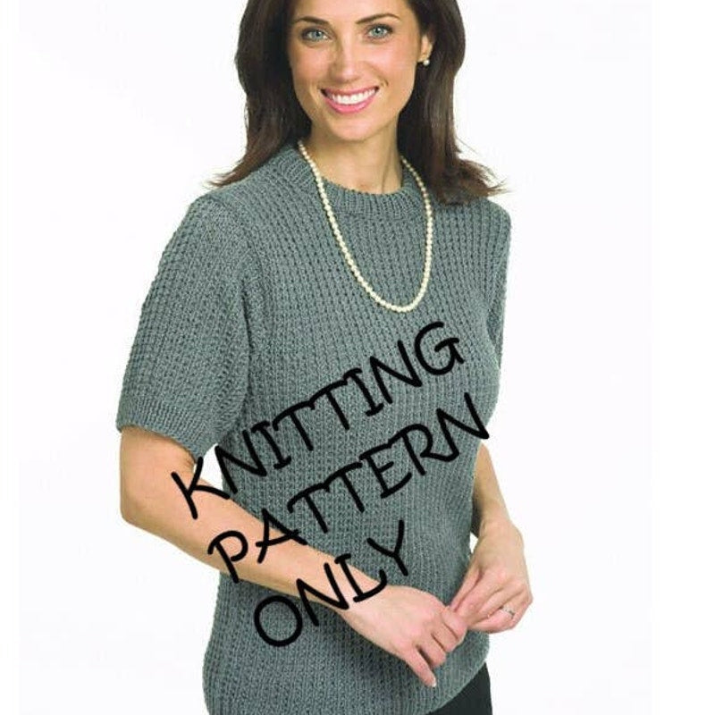 NWT Plymouth Yarn Co 1278 Short Sleeve Pullover Sweater Top Knitting Pattern