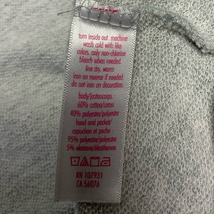 Justice Girls Size 10 Sequin Pocket Kitten Ears Full ZIp Cotton Blend Hoodie
