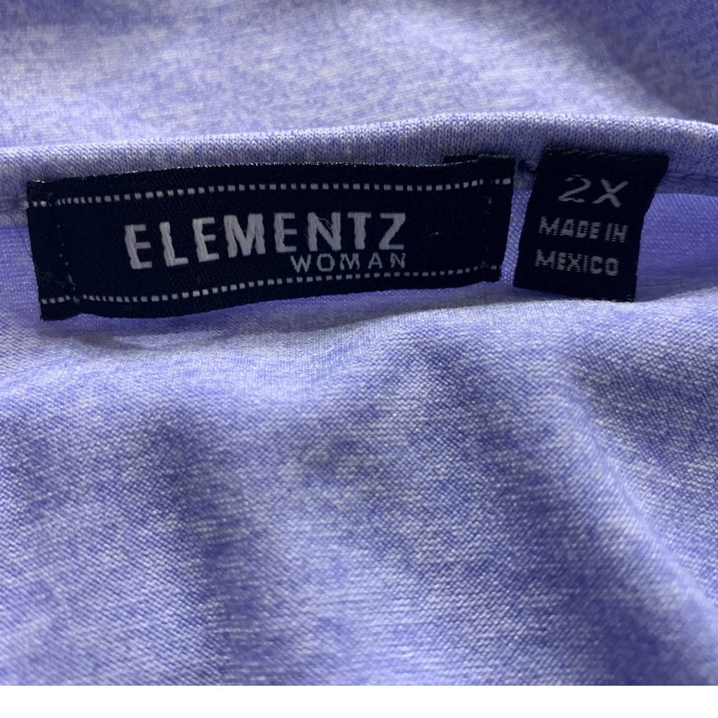 Elementz 2X Cap Sleeve Diagonal Ruffle Polyester Blend Stretchy Tank Top Blouse