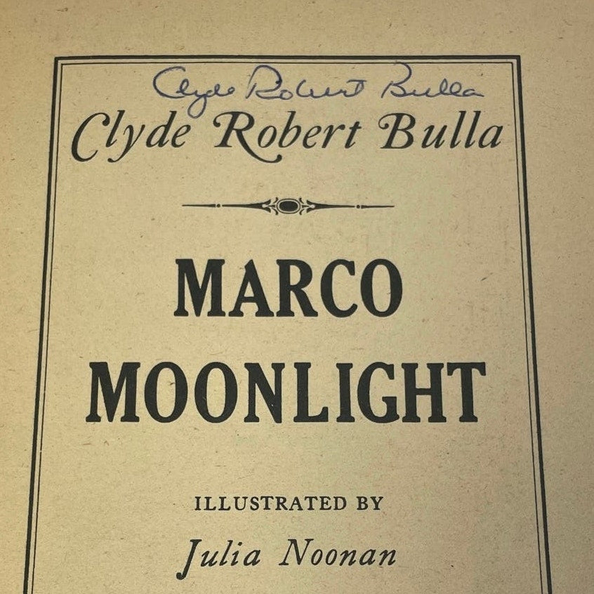 Vintage 1979 Marco Moonlight Signed by Author Clyde Robert Bulla Paperback Book