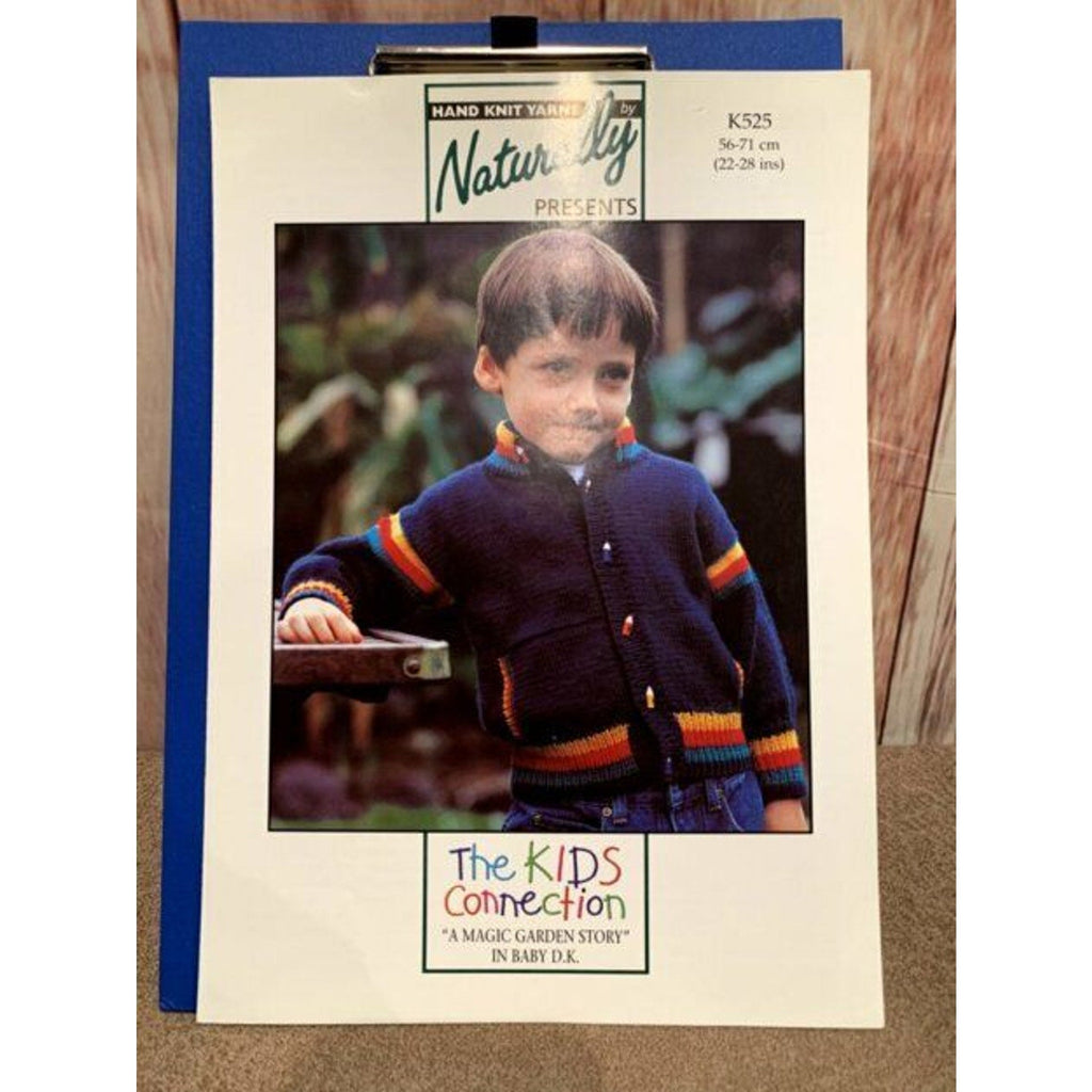 New Hand Knit Yarns Naturally K525 Boys Cardigan Jacket Sweater Knitting Pattern