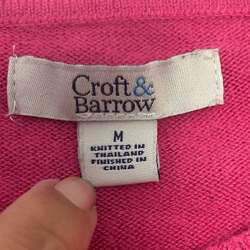 Croft & Barrow Womens Medium Long Sleeve Acrylic Crew Neck Pullover Sweater