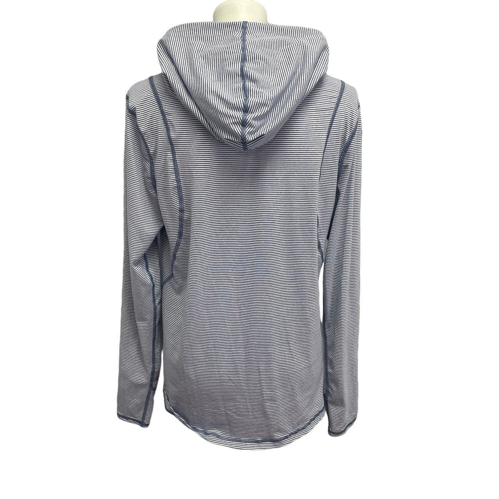Danskin Now Womens Medium Striped Lightweight Yoga Hoodie w Thumbholes