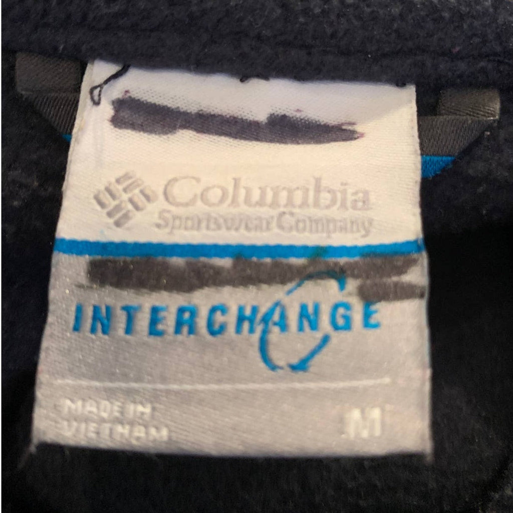 Columbia Navy Blue Mens Medium Full Zip Long Sleeve Warm Fleece Jacket w Pockets