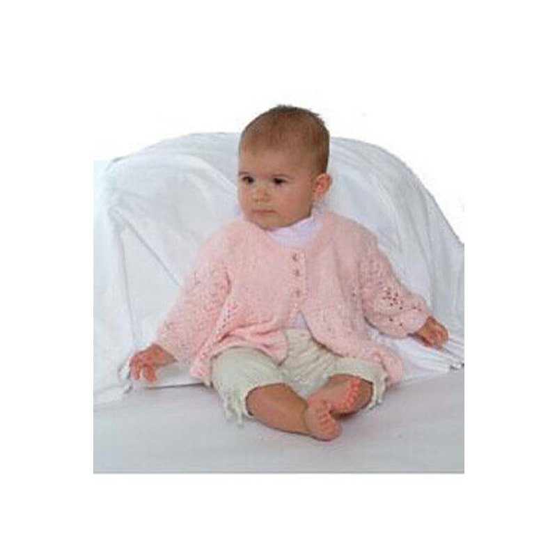 New Plymouth Yarn Co P498 Baby Matinee Coat Sweater Knitting Pattern