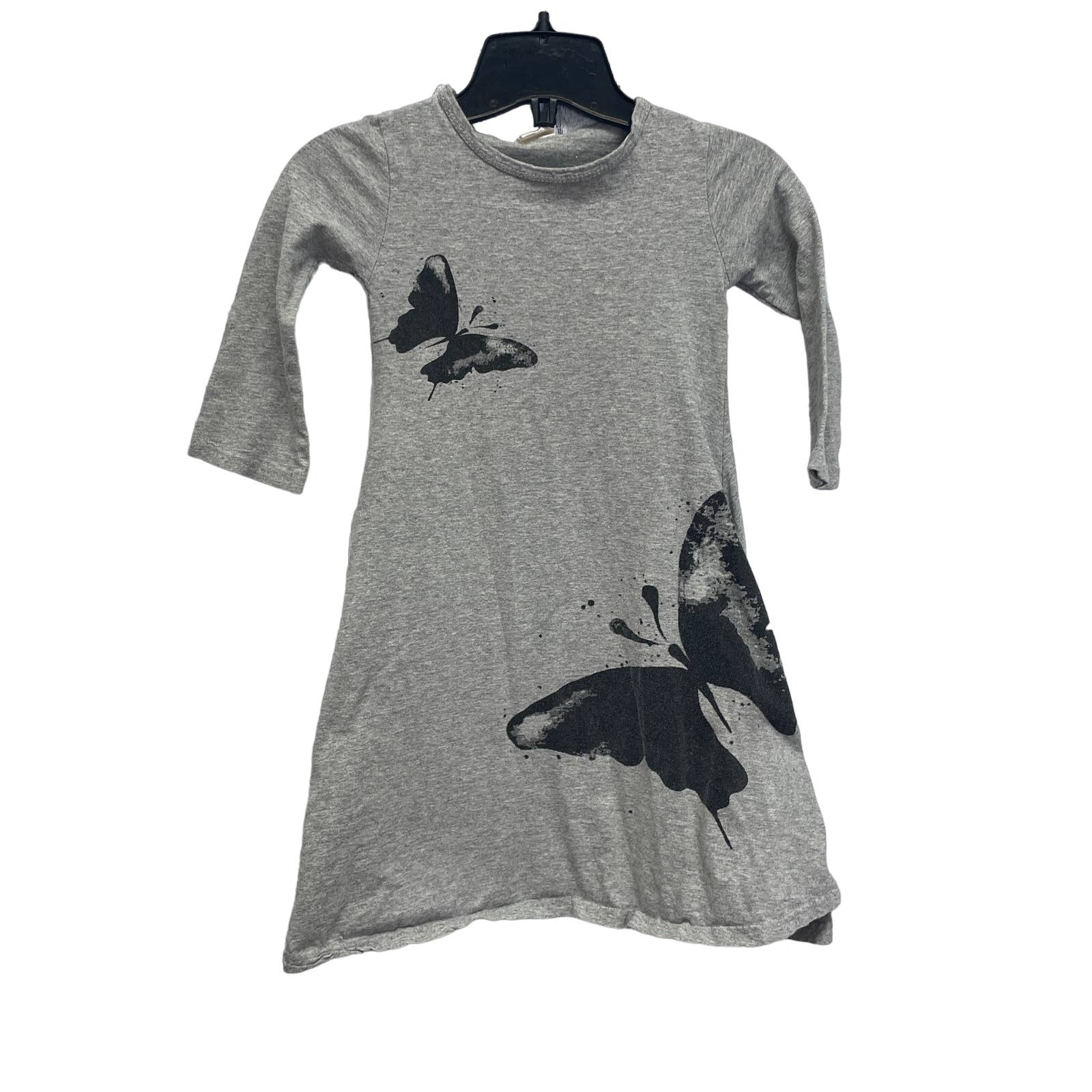 Little Spring Kids Girls Size 5T Long Sleeve 100% Cotton Butterfly T Shirt Dress