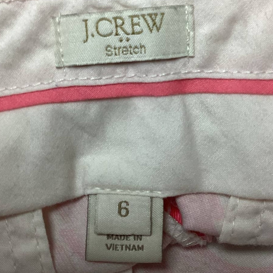 J Crew Womens Size 6 Stretch Cotton Blend Pink Floral Short Shorts w Pockets