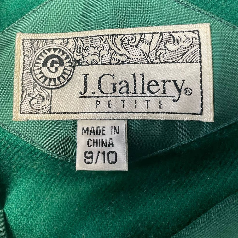 Vintage J Gallery Petites Size 9/10 Double Breasted Trench Coat Removeable Liner