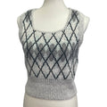 New Pink Rose Womens Small Sleeveless Argyle Polyester Blend Tank Top Sweater