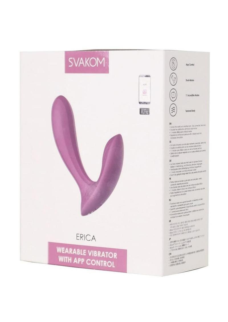 Svakom Erica Rechargeable Silicone App Compatible Dual Vibrator with Clitoral Stimulator and Remote