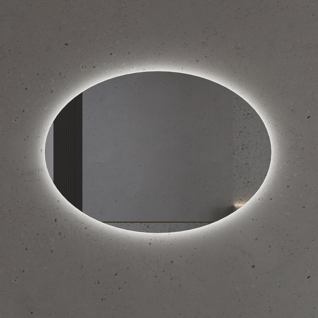 LED Bathroom Mirror Oval – Modern Backlit Vanity Wall Mirror with Dimmable Light