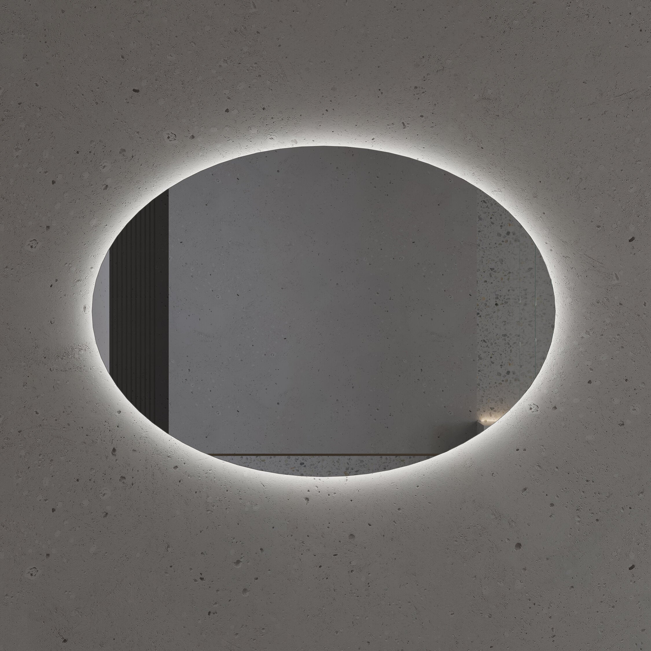 LED Bathroom Mirror Oval – Modern Backlit Vanity Wall Mirror with Dimmable Light