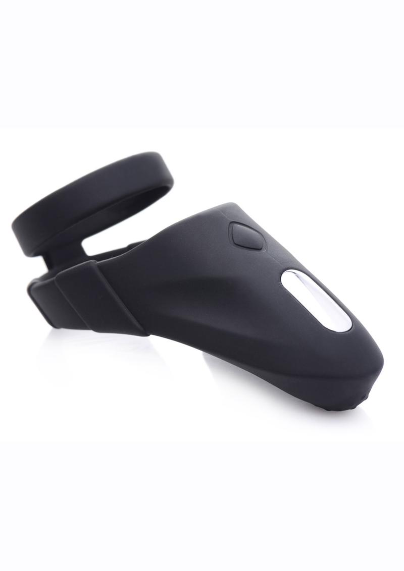 Trinity Men 10x Rechargeable Silicone Cock Ring with Vibrating Taint Stimulator