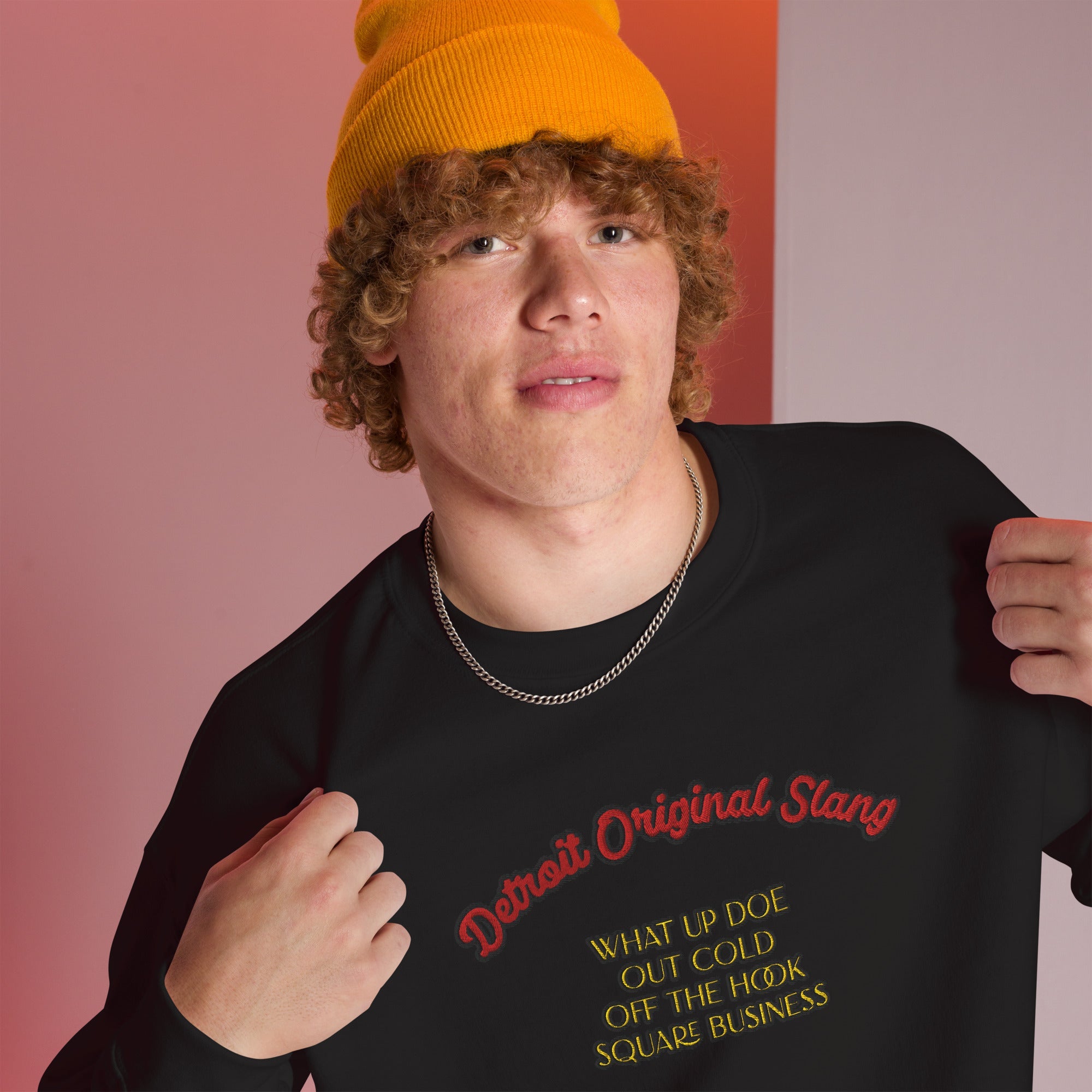 Detroit Original Slang Embroidered Sweatshirt | Quality Comfortable Streetwear