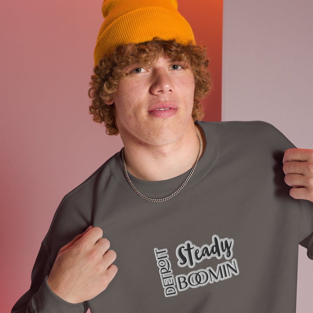 Detroit Steady Boomin Men's Embroidered Sweatshirt | Premium Comfort & Style