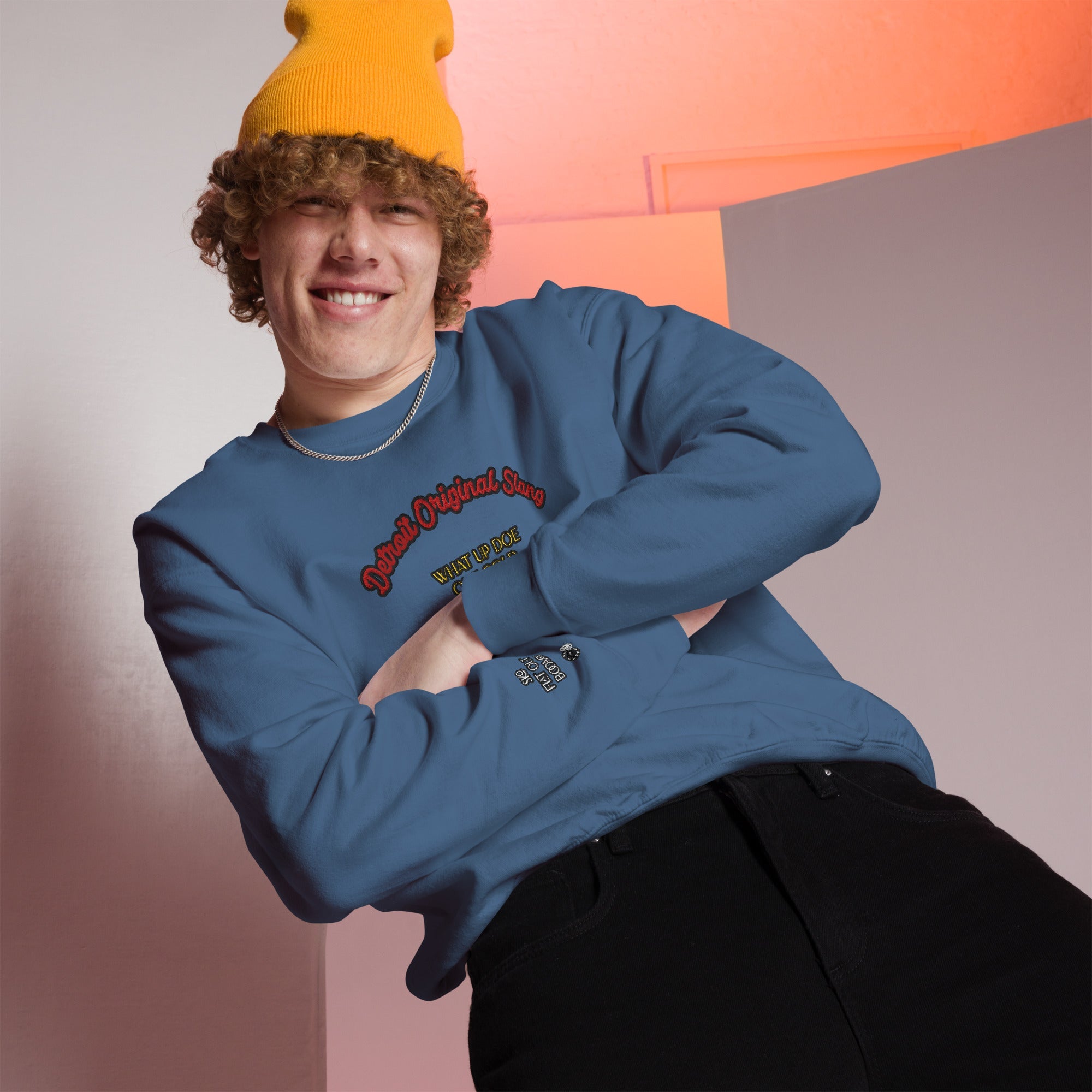 Detroit Original Slang Embroidered Sweatshirt | Quality Comfortable Streetwear