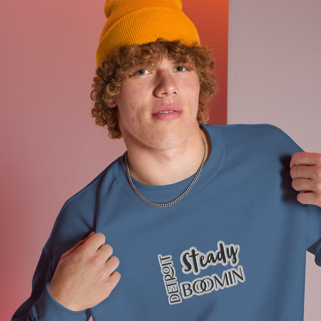 Detroit Steady Boomin Men's Embroidered Sweatshirt | Premium Comfort & Style