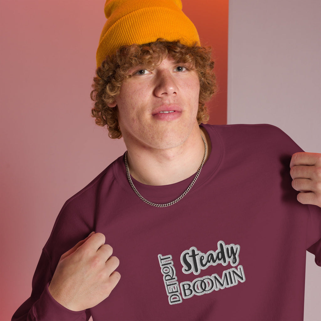 Detroit Steady Boomin Men's Embroidered Sweatshirt | Premium Comfort & Style