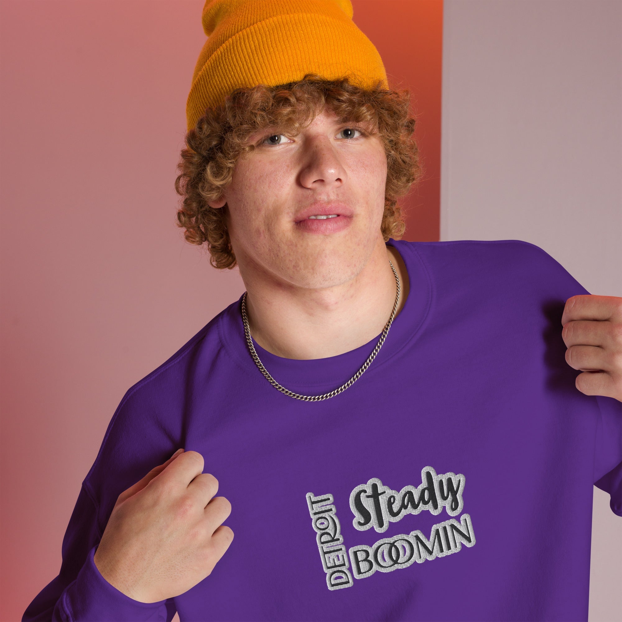 Detroit Steady Boomin Men's Embroidered Sweatshirt | Premium Comfort & Style