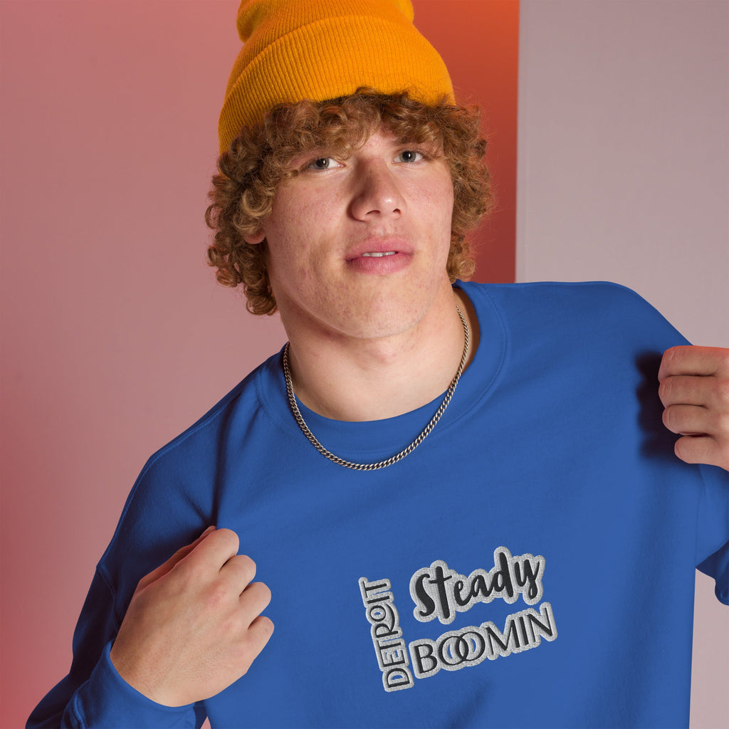 Detroit Steady Boomin Men's Embroidered Sweatshirt | Premium Comfort & Style