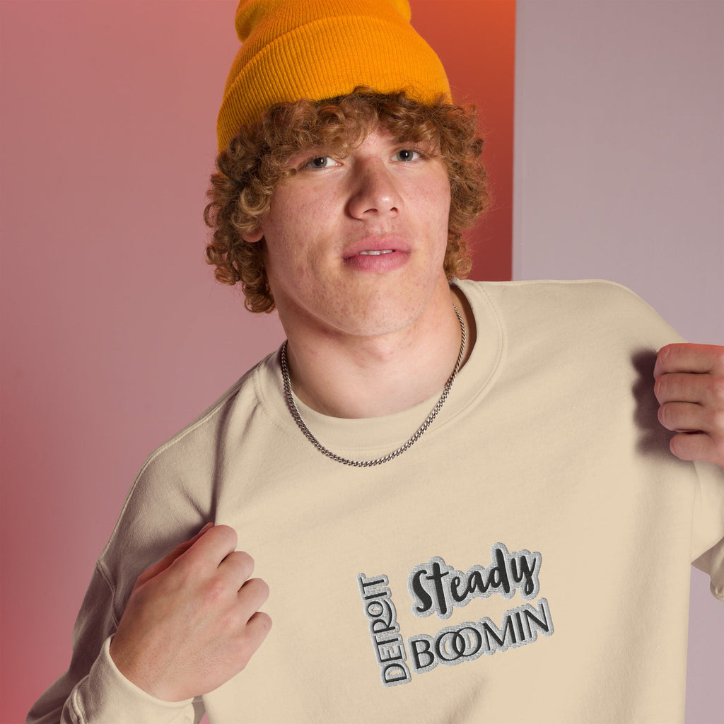 Detroit Steady Boomin Men's Embroidered Sweatshirt | Premium Comfort & Style