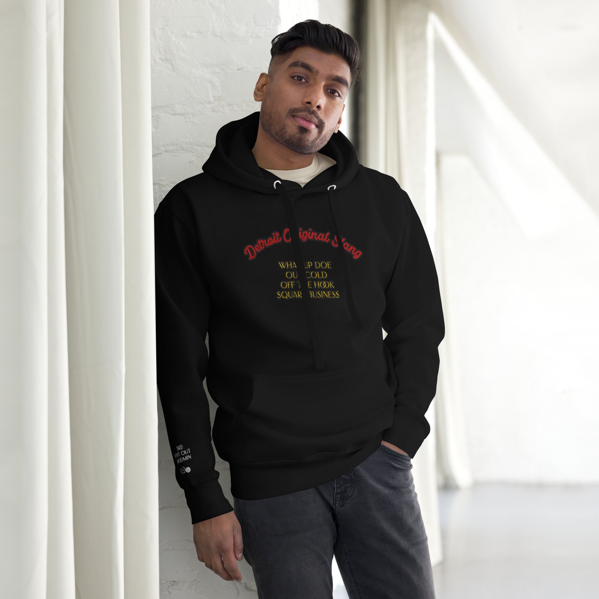 Detroit Original Slang Embroidered Hoodie | Premium Detroit Streetwear