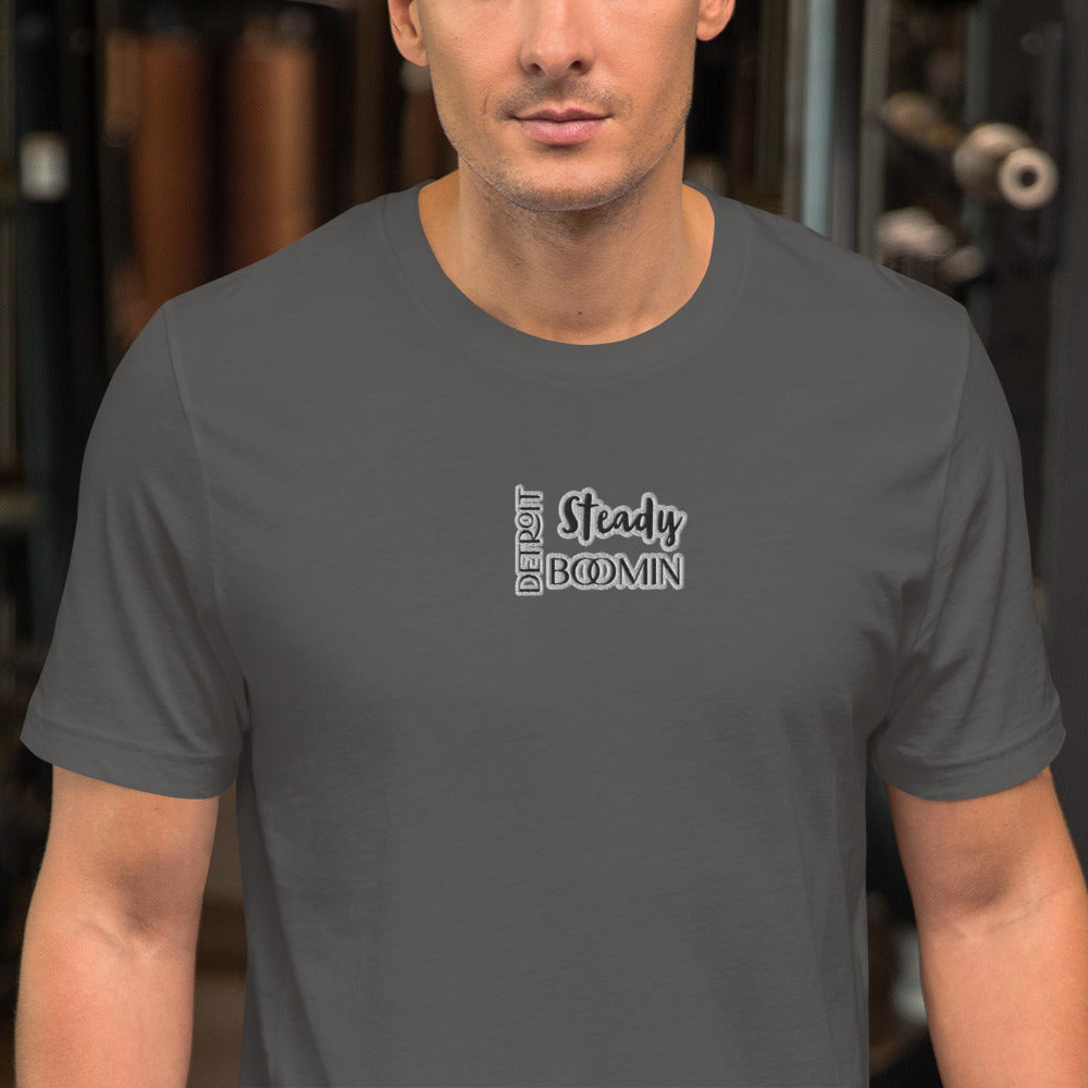 Detroit Steady Boom Men's Embroidered T-Shirt | Lightweight Detroit Streetwear