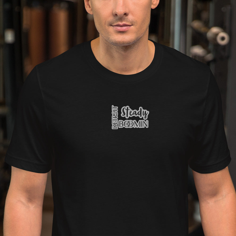 Detroit Steady Boom Men's Embroidered T-Shirt | Lightweight Detroit Streetwear