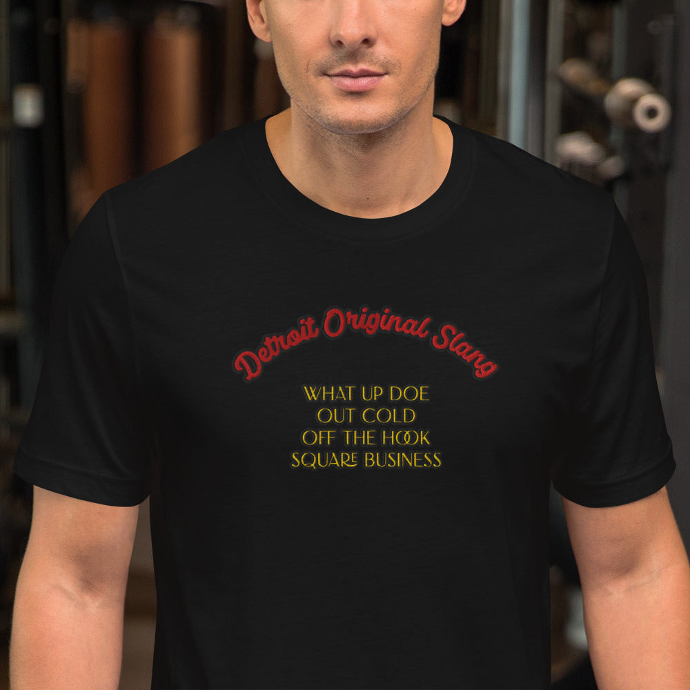 Detroit Original Slang Men's Embroidered T-Shirt | Lightweight Detroit Streetwear