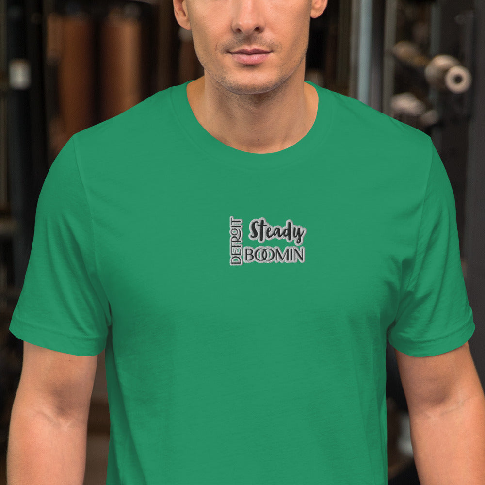 Detroit Steady Boom Men's Embroidered T-Shirt | Lightweight Detroit Streetwear