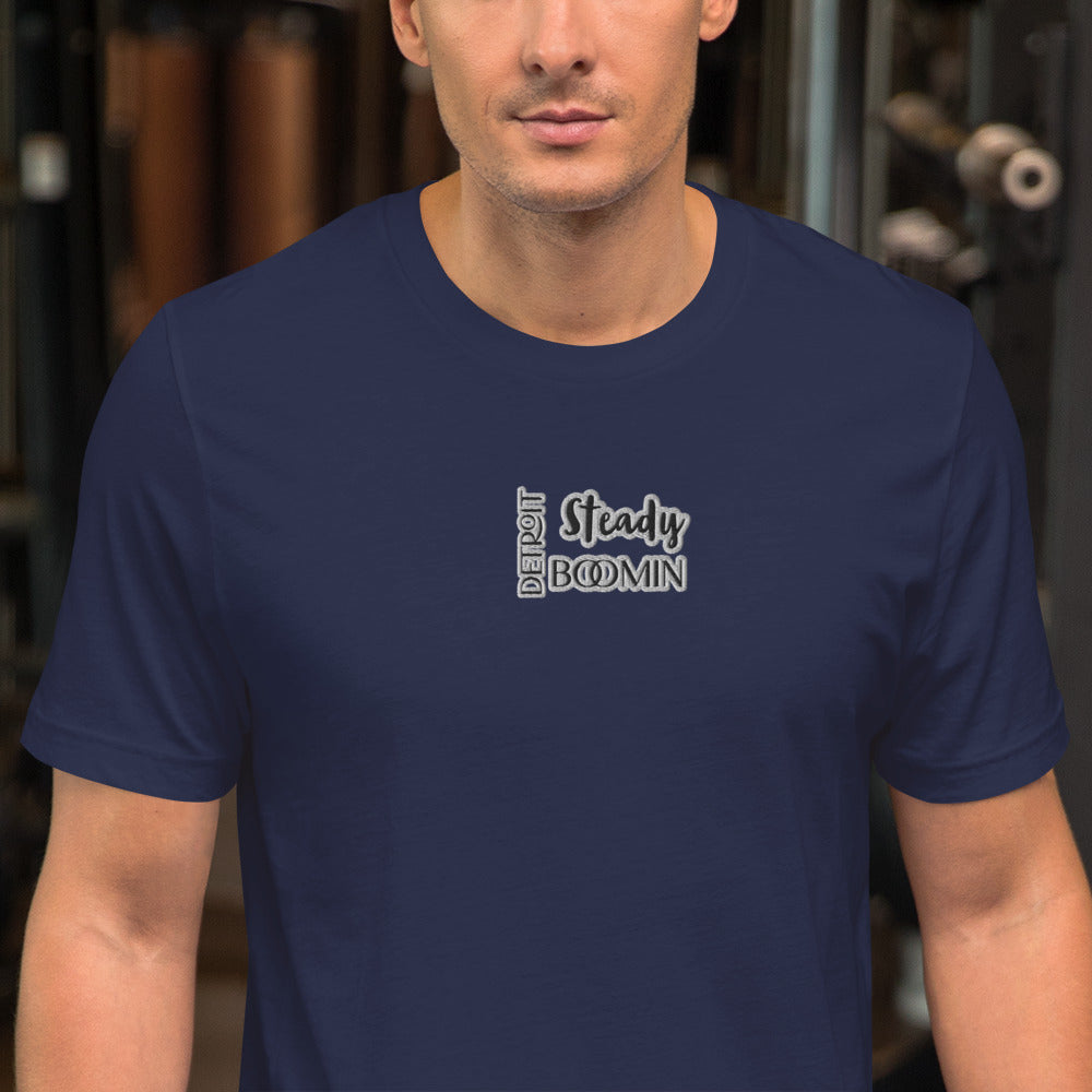 Detroit Steady Boom Men's Embroidered T-Shirt | Lightweight Detroit Streetwear