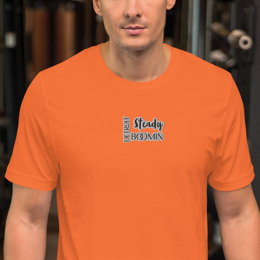 Detroit Steady Boom Men's Embroidered T-Shirt | Lightweight Detroit Streetwear