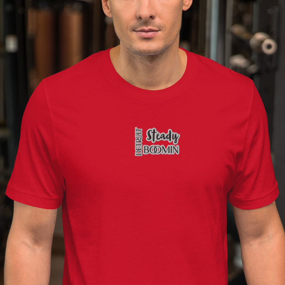 Detroit Steady Boom Men's Embroidered T-Shirt | Lightweight Detroit Streetwear