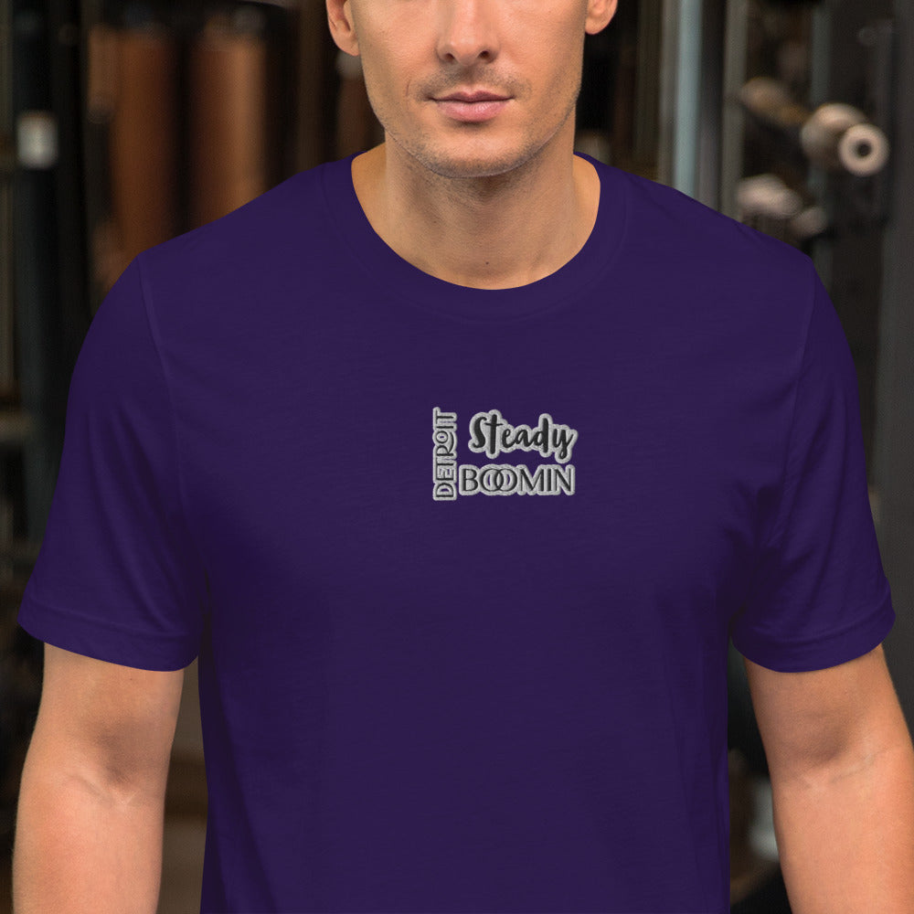 Detroit Steady Boom Men's Embroidered T-Shirt | Lightweight Detroit Streetwear
