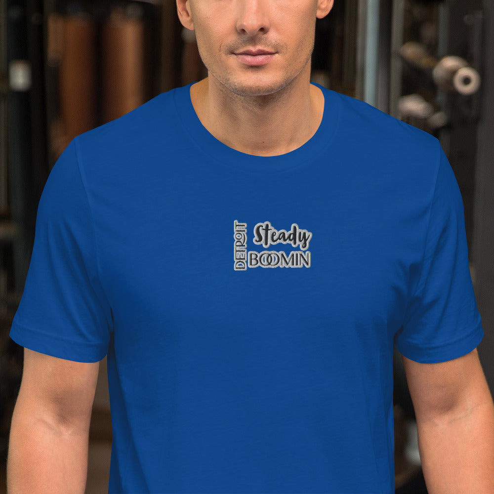 Detroit Steady Boom Men's Embroidered T-Shirt | Lightweight Detroit Streetwear
