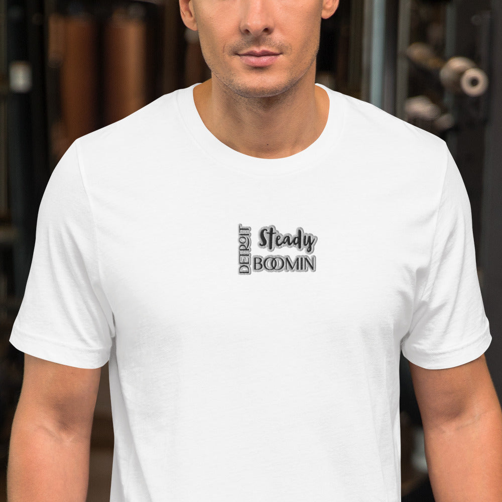 Detroit Steady Boom Men's Embroidered T-Shirt | Lightweight Detroit Streetwear
