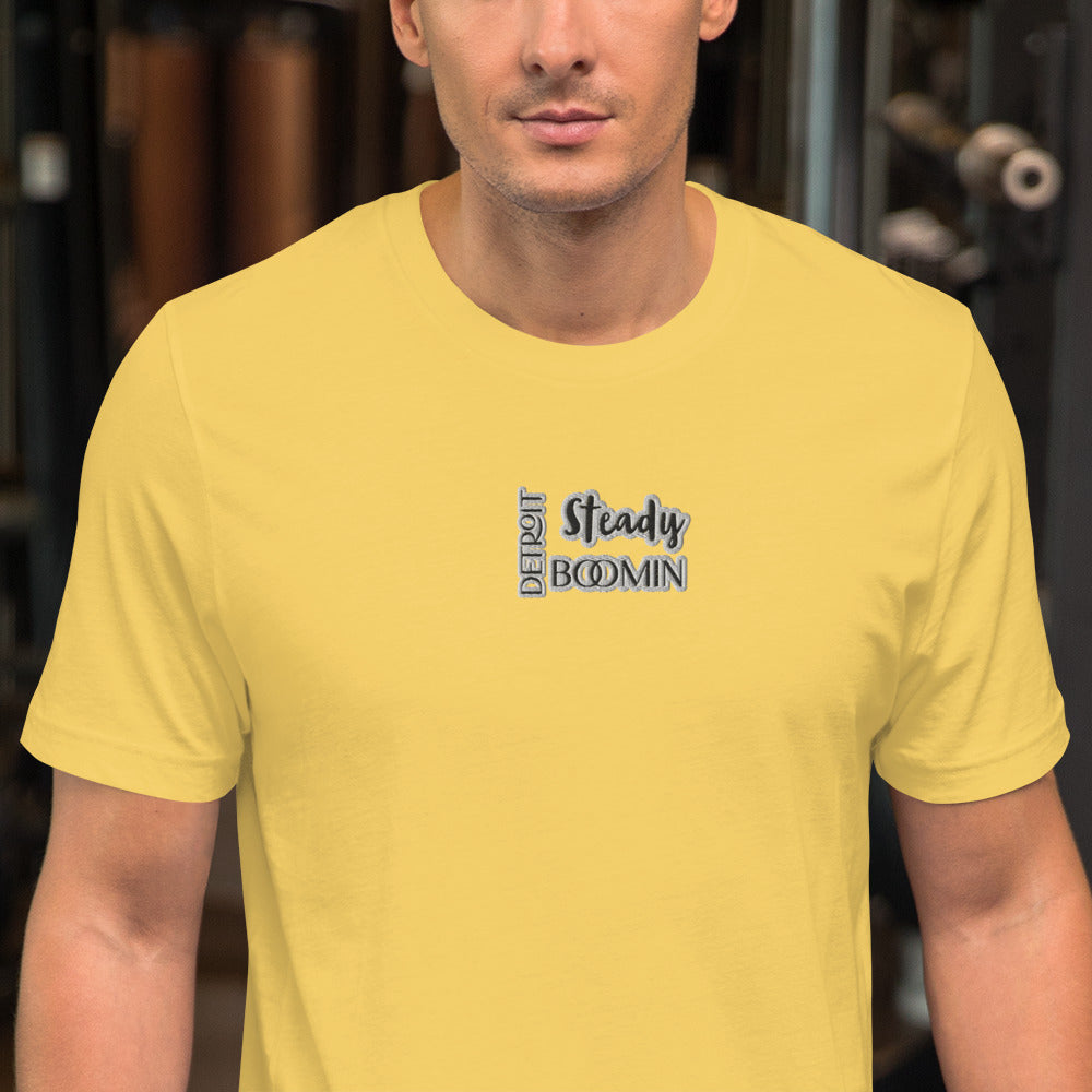 Detroit Steady Boom Men's Embroidered T-Shirt | Lightweight Detroit Streetwear