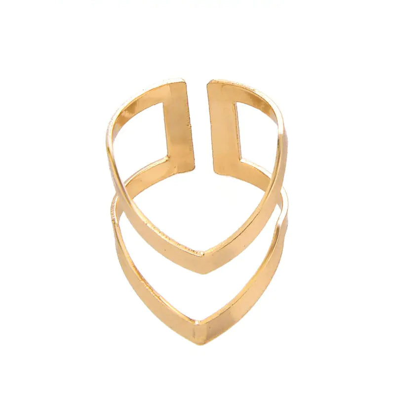 Adjustable Double V-Shape Women's Ring