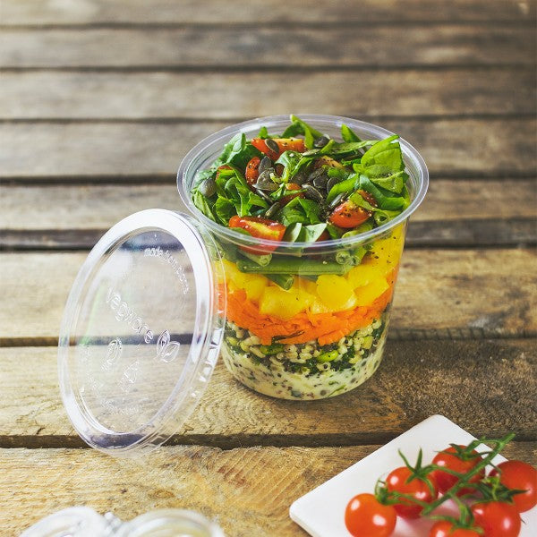 Vegware 24 oz PLA Round Deli Container (QTY 500), SKU CF-DC-24